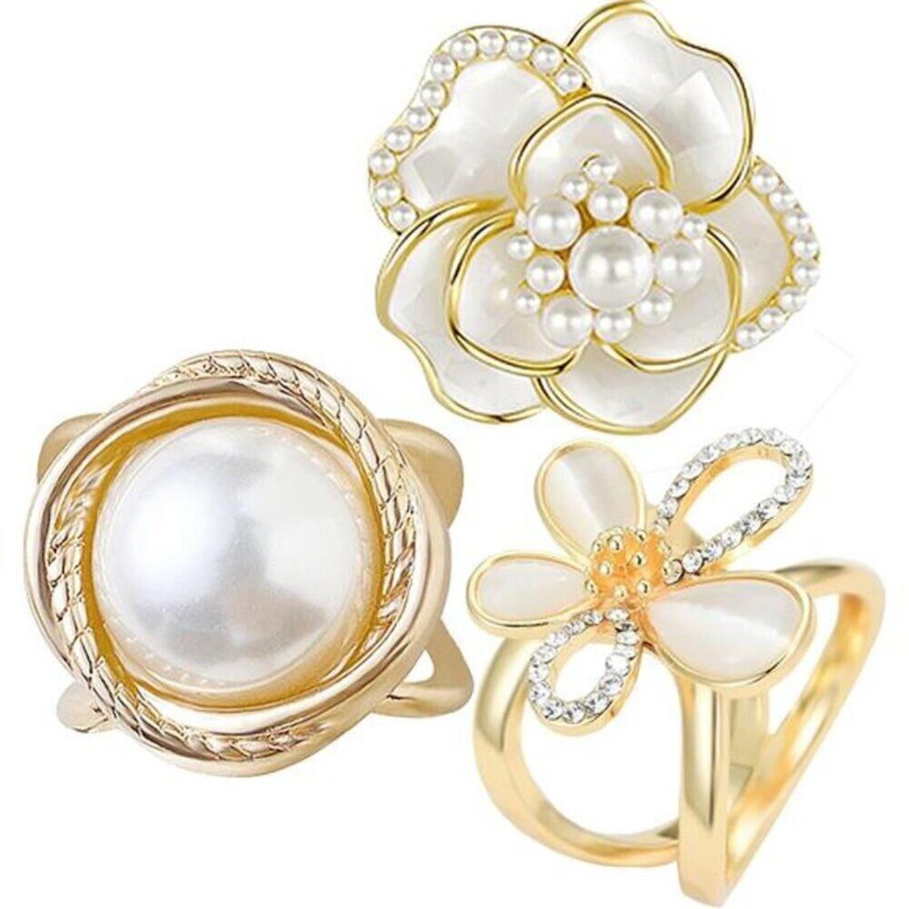Scarf Rings for Women – Buckles, Slides & Clips for Scarves and T-Shirt Ties 3Pc